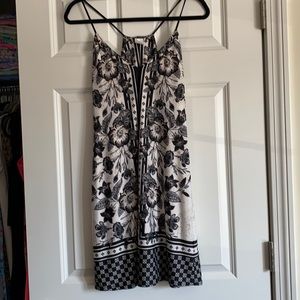 Short super comfy black and floral dress